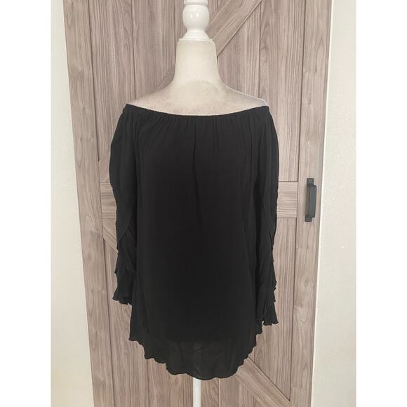 Elan black size small off the shoulder top - Picture 1 of 6